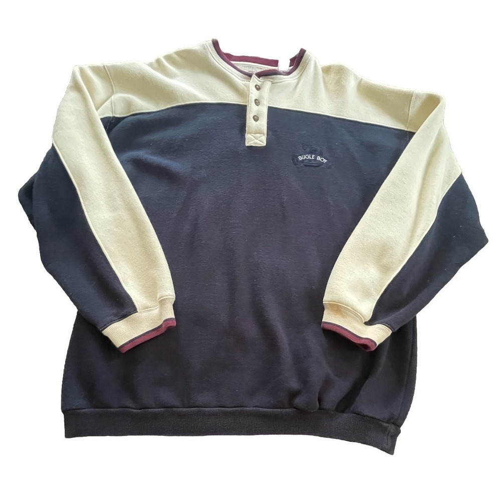1990s Vintage Bugle Boy Colorblock Crewneck Sweatshirt Streetwear Mens Large